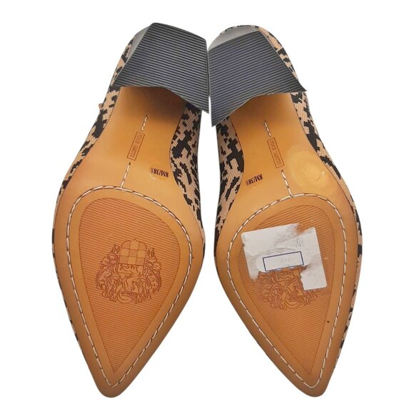 Vince Camuto Leopard Print Knit Sock Booties Pointed Toe Block Heel Boots SZ 8 - Picture 8 of 10